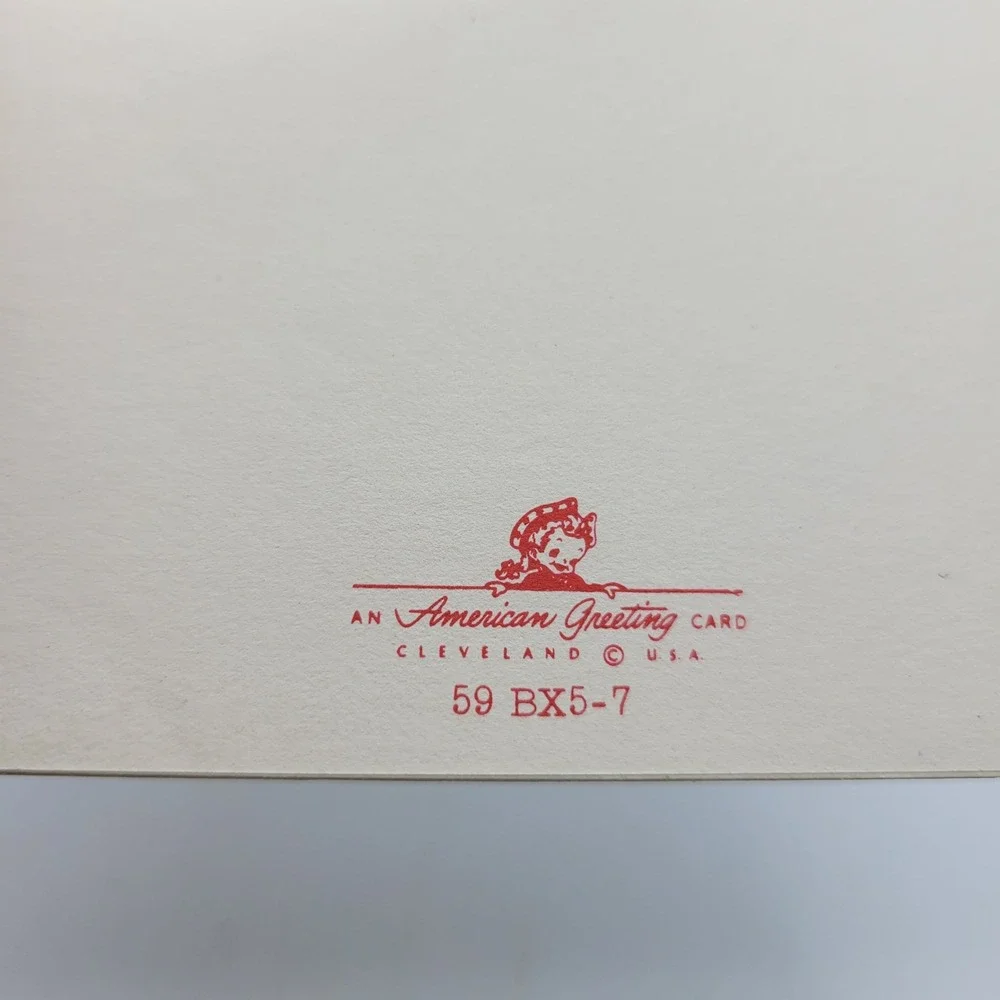 Vintage‎ American Greetings Christmas Card Season's Greetings Ornament Wreath